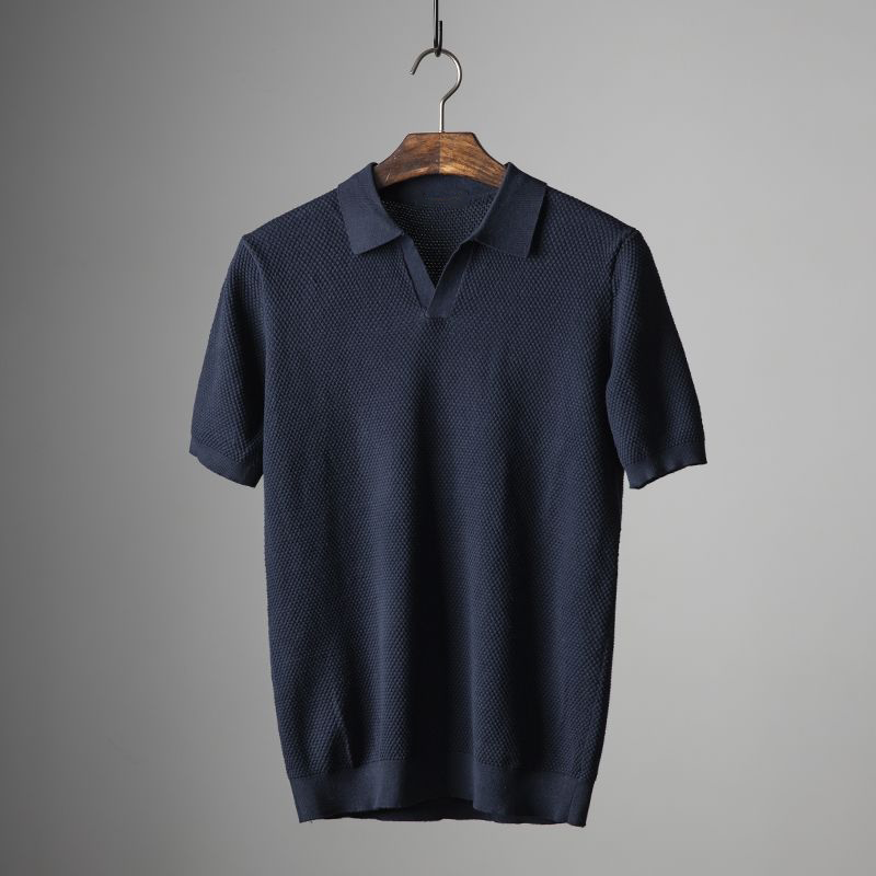 Heren Gebreid T-shirt | Korte Mouwen