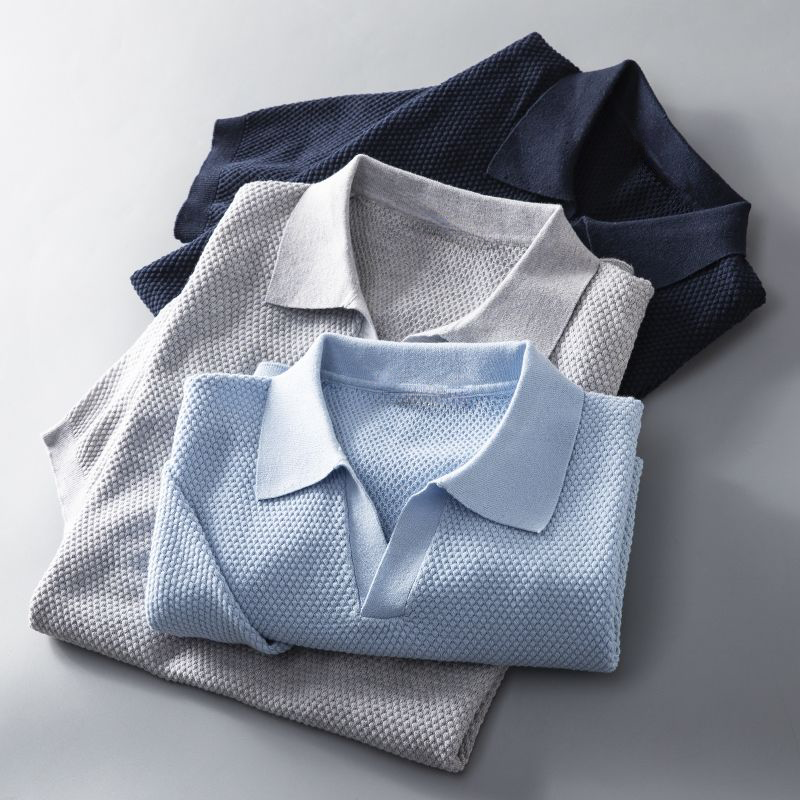 Heren Gebreid T-shirt | Korte Mouwen