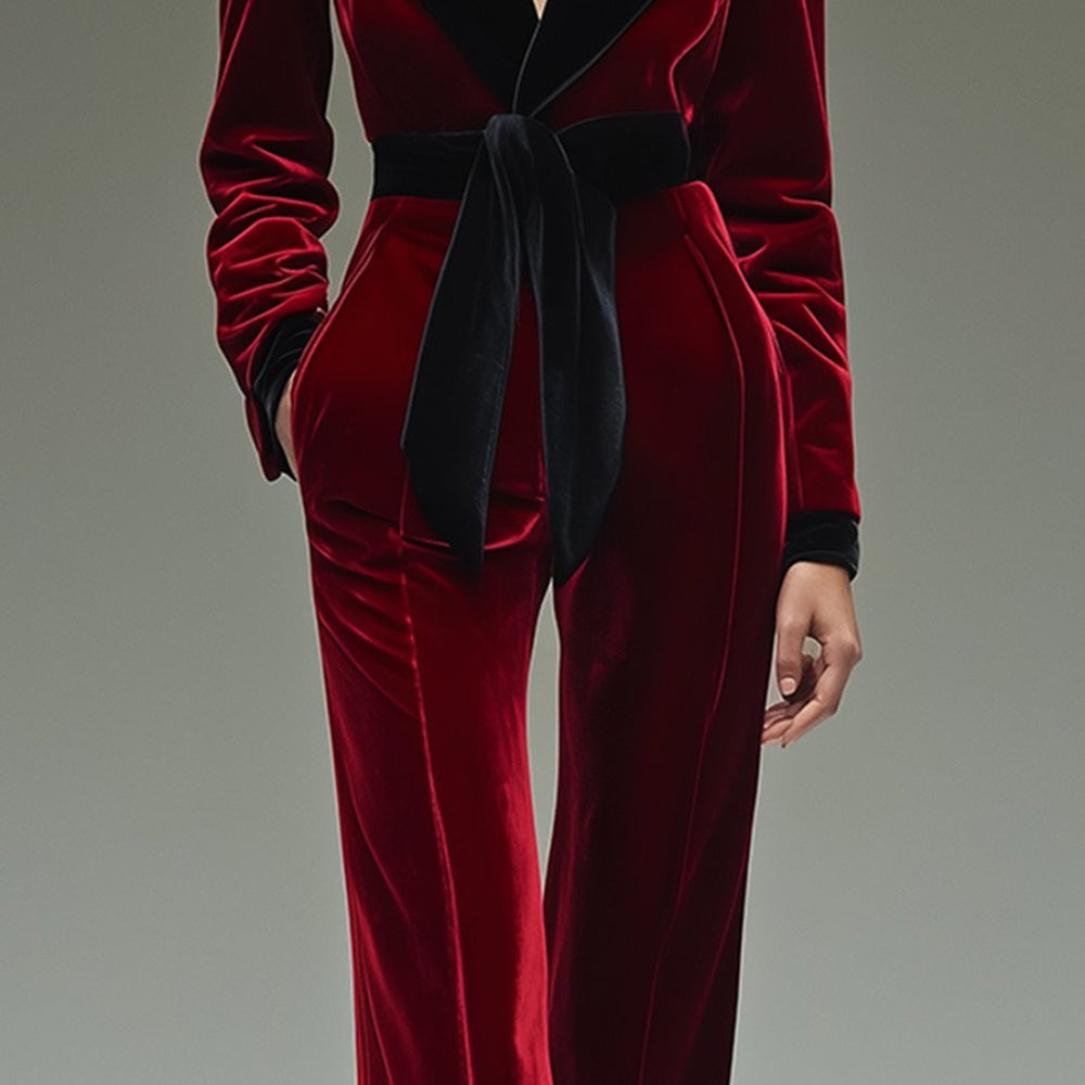 Dames Fluweel Kerst Outfit - Formeel Lange Mouwen