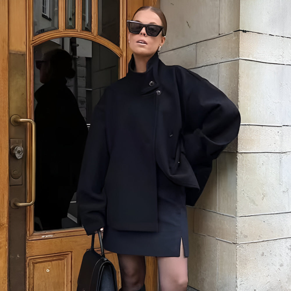 Dames Oversized Korte Blazer – Casual Winter Jasje