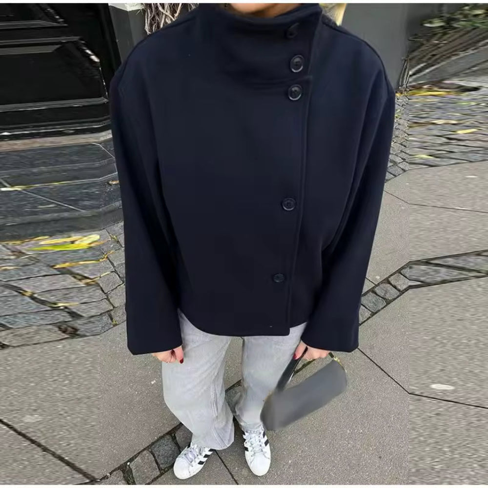 Dames Korte Jas - Geknoopt Cropped Blazer