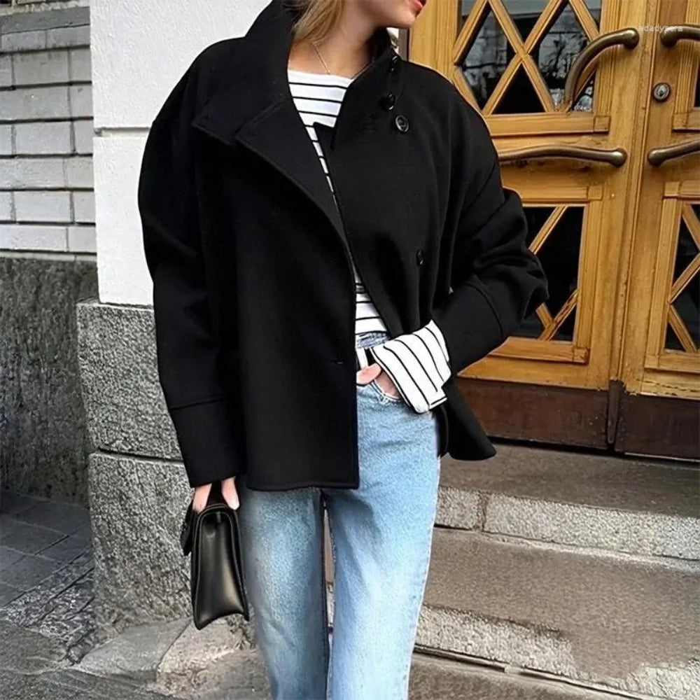 Dames Korte Jas - Geknoopt Cropped Blazer