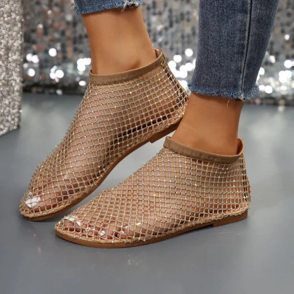 Dames Mesh Flats Transparante Glitterschoenen Ademend Comfort