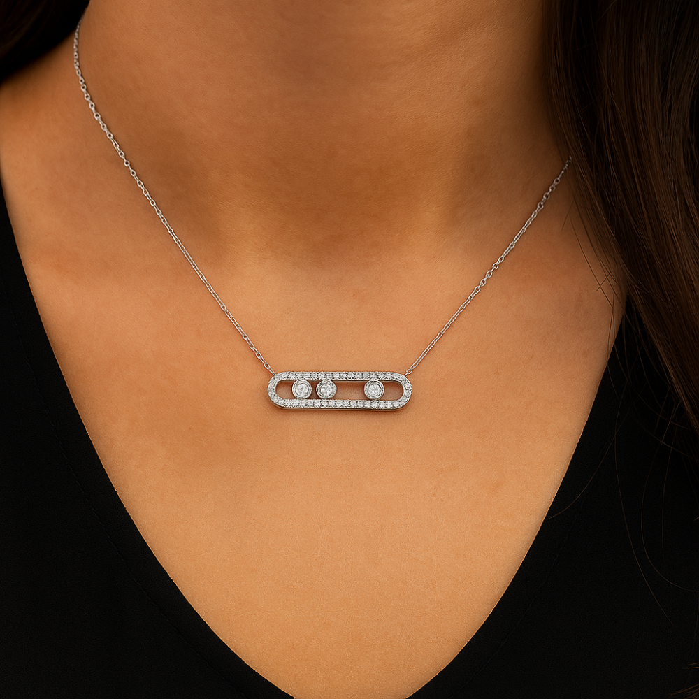 Dames Minimalistische Ketting - Elegant Zirkonia Hanger