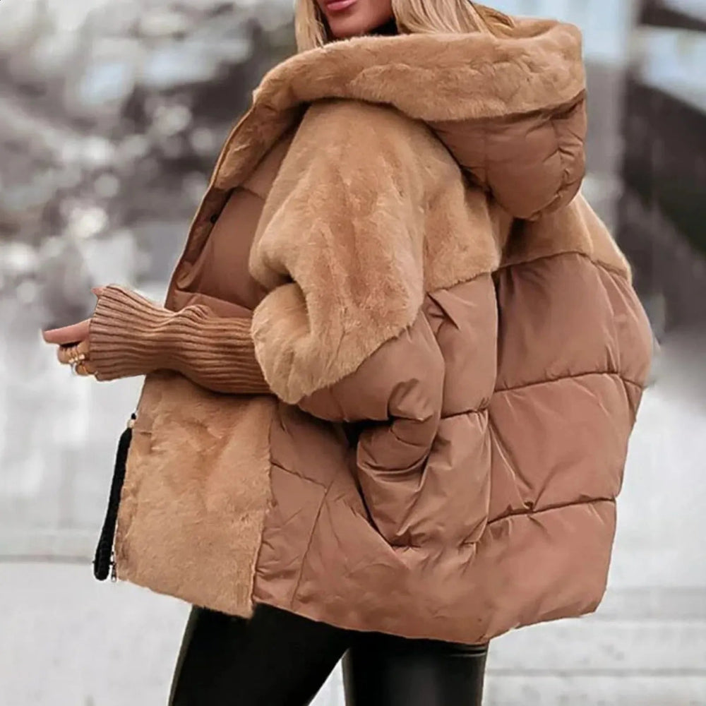 Dames Oversized Winter Puffer Jas - Gevoerd Capuchon