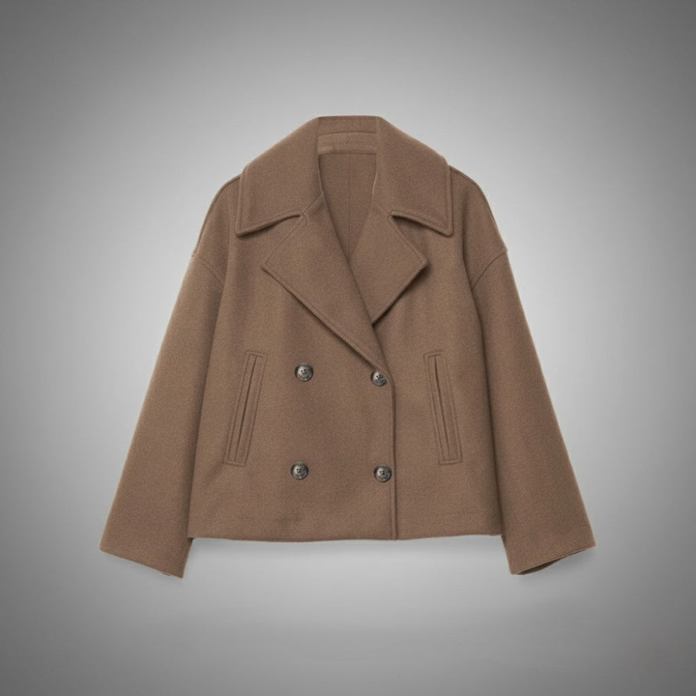 Dames Zakelijk Dubbele Jas - Knopen Lange Mouwen