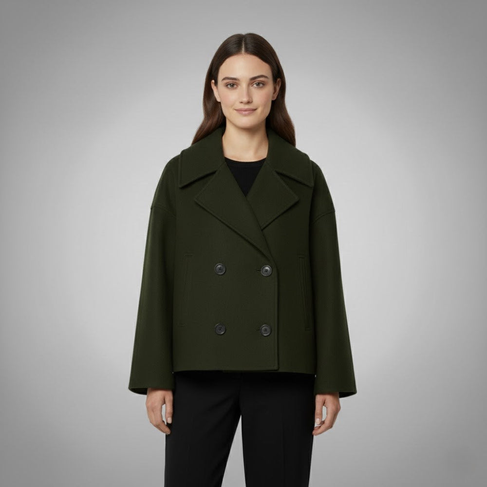 Dames Zakelijk Dubbele Jas - Knopen Lange Mouwen