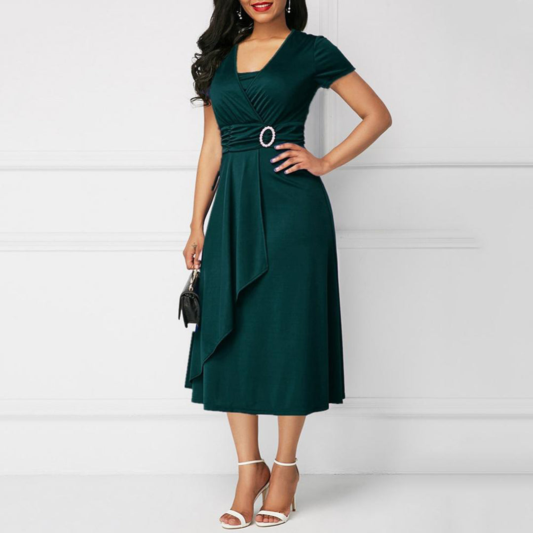 Abito avvolgente elegante da donna con cintura | Midi