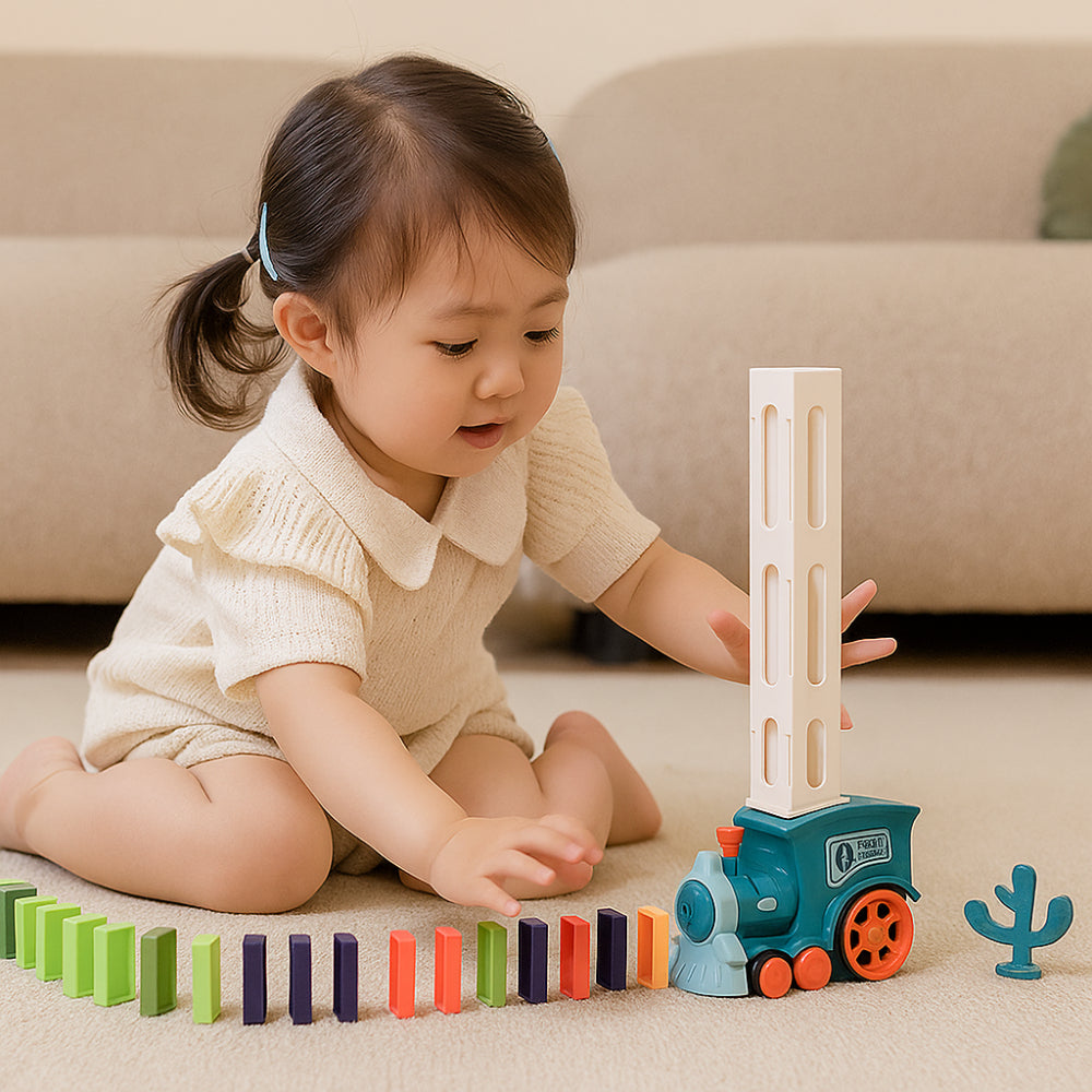 Domino Trein Speelgoed Set Kinderen Educatief 20 Stenen Kunststof