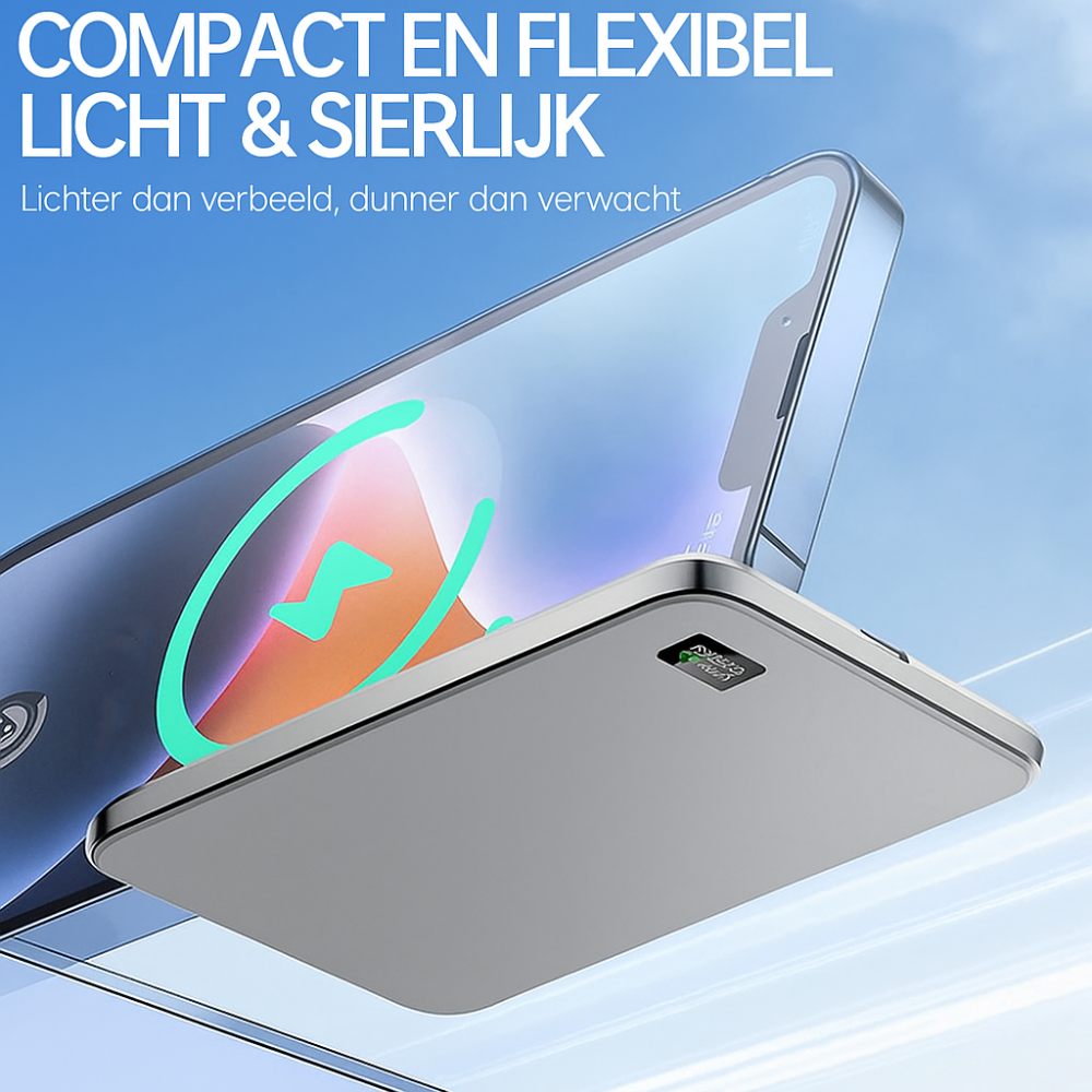Draadloze Powerbank MagSafe Dun Snel Opladen LED Display