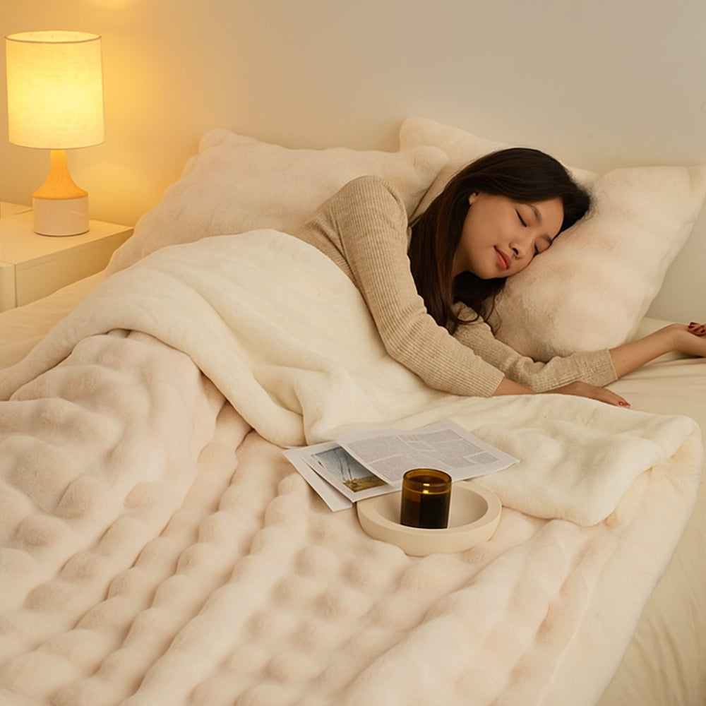 Fleece Deken Dubbelzijdig Pluche Warm Zacht Plaid Bank Bed Winter