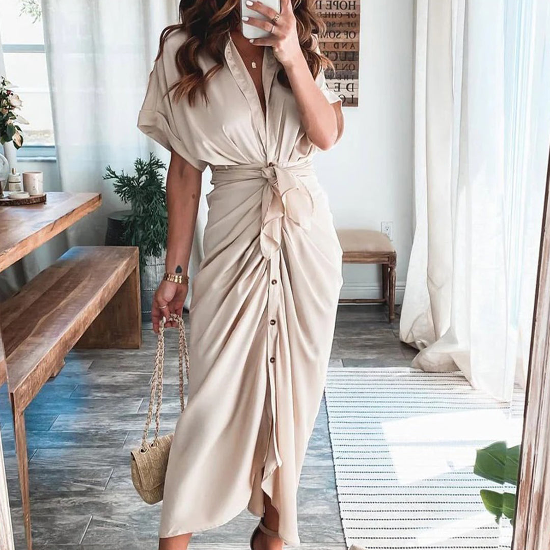 Dames Elegante geknoopte zomerjurk | Maxi