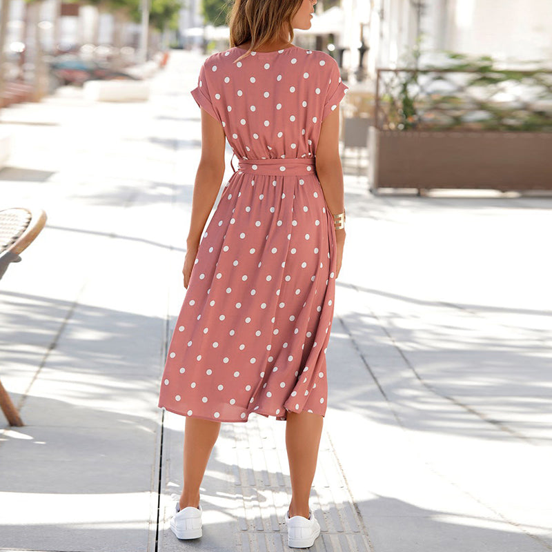 Abito estivo leggero da donna con pois | Midi