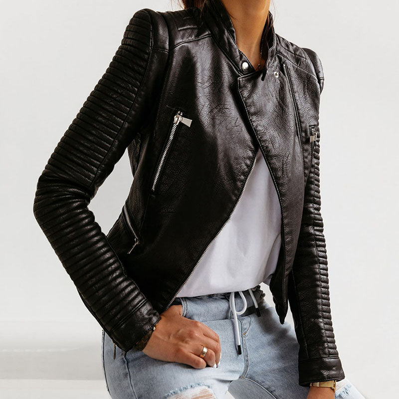 Dames Herfst Jas | Kort, Met Ritsdetails