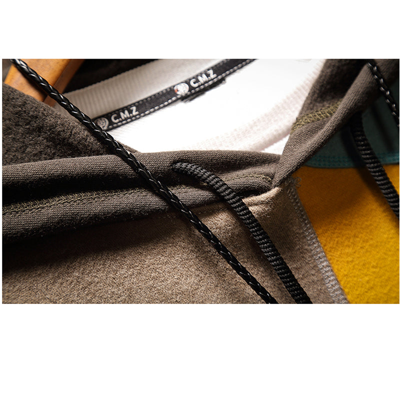 Heren Bedrukte Sweatshirts | Warme Kap in Kleurvlakkenstijl