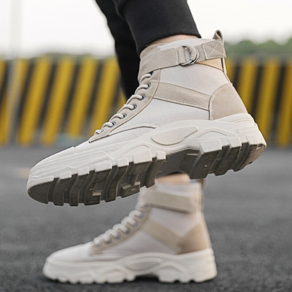 Heren Platform Motor Laarzen - Hoog Chunky Veters