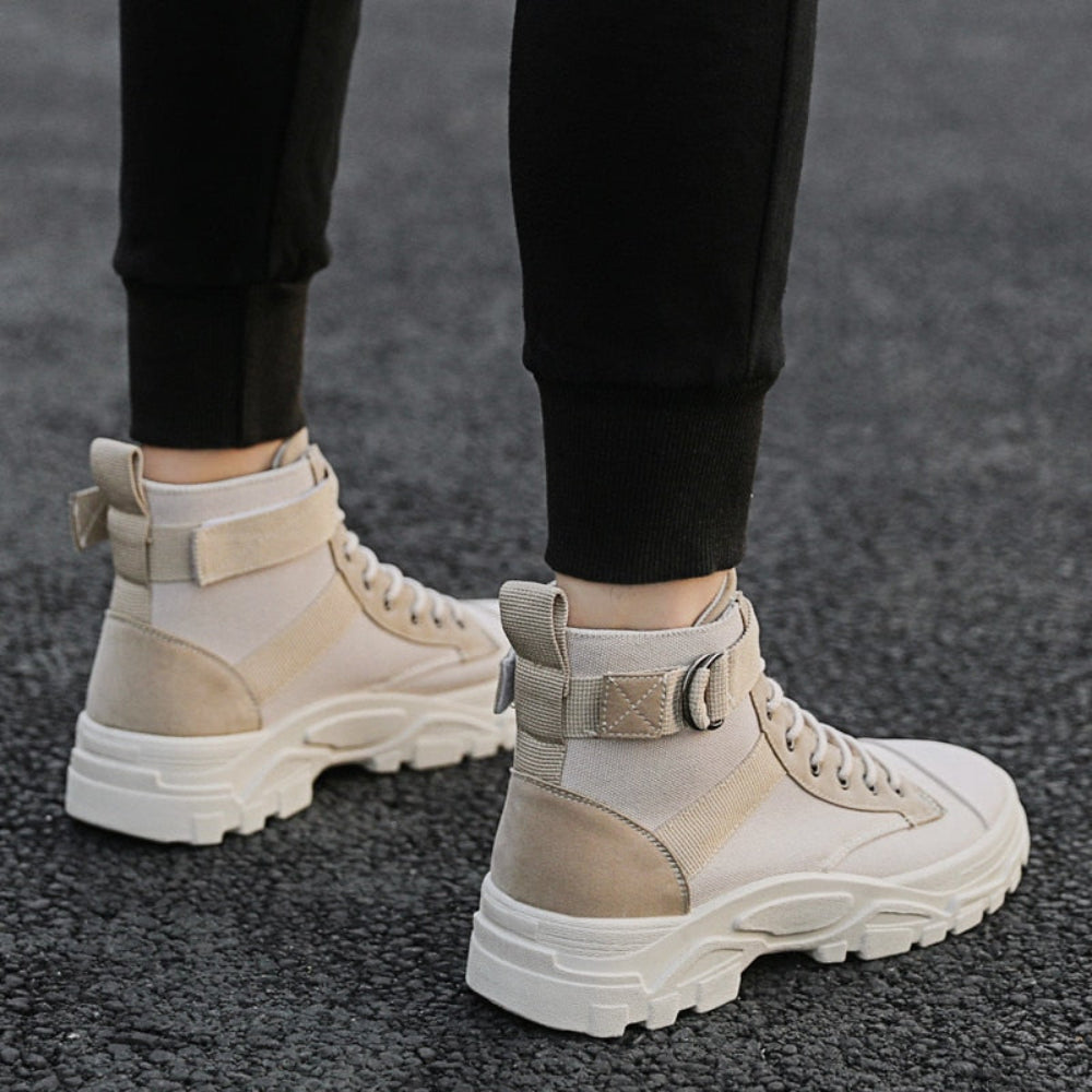 Heren Platform Motor Laarzen - Hoog Chunky Veters