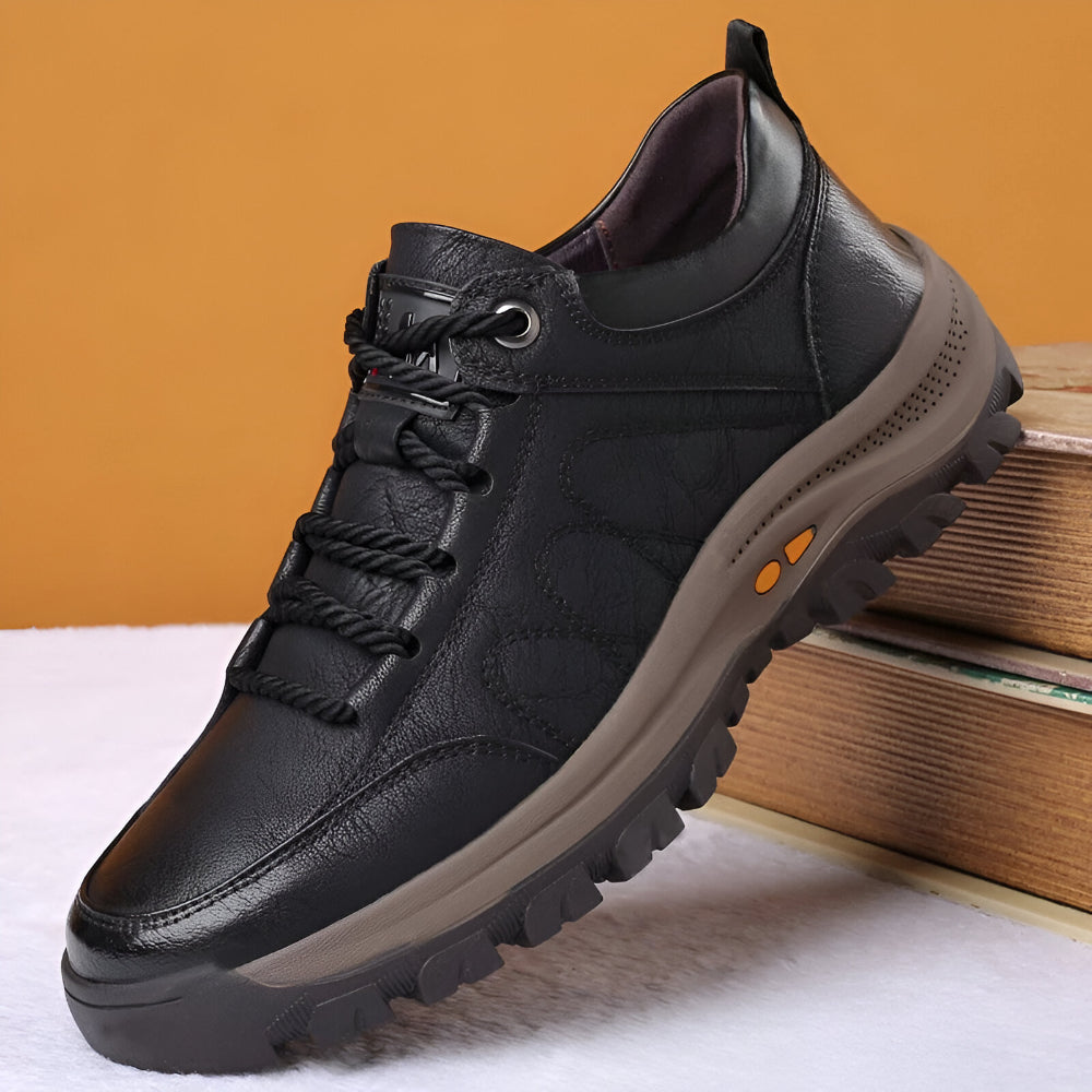 Heren Leren Casual Schoenen – Comfortabel Dikke Zool