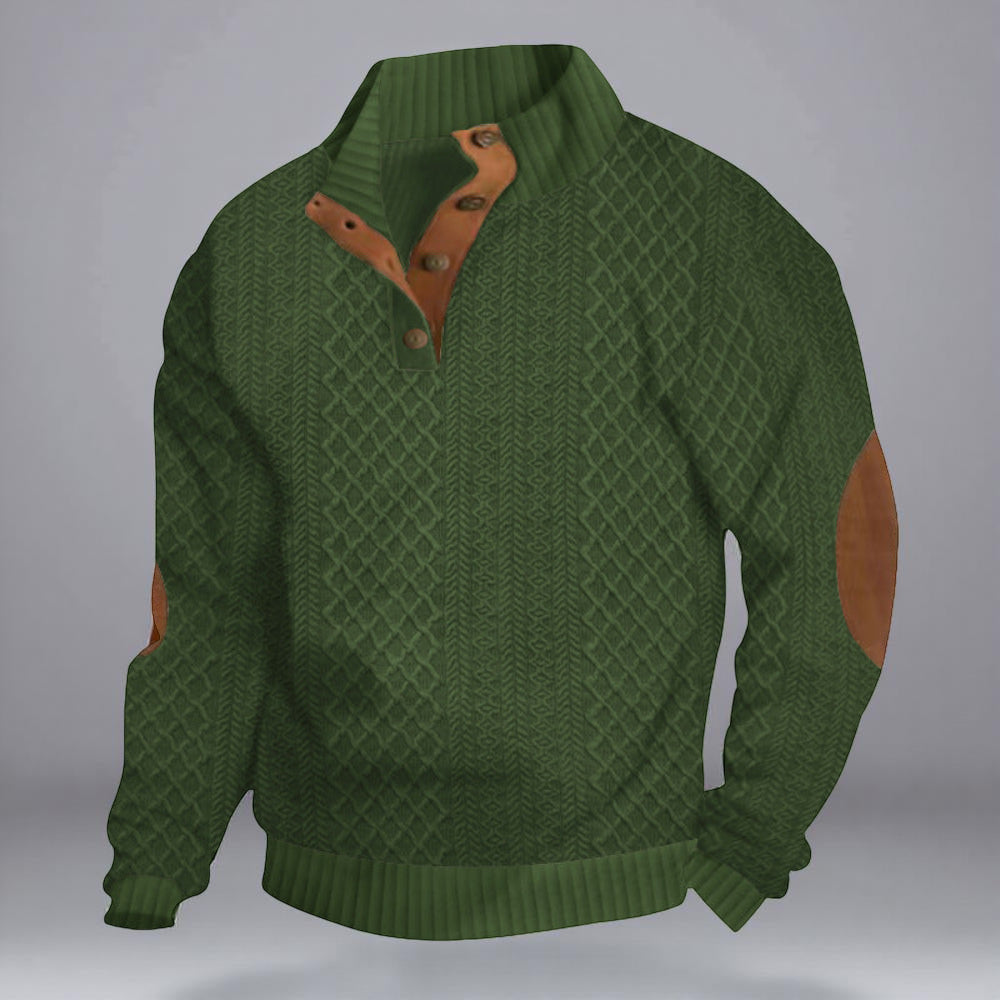 Heren Gebreide Trui met Rits – Warme Winter Pullover