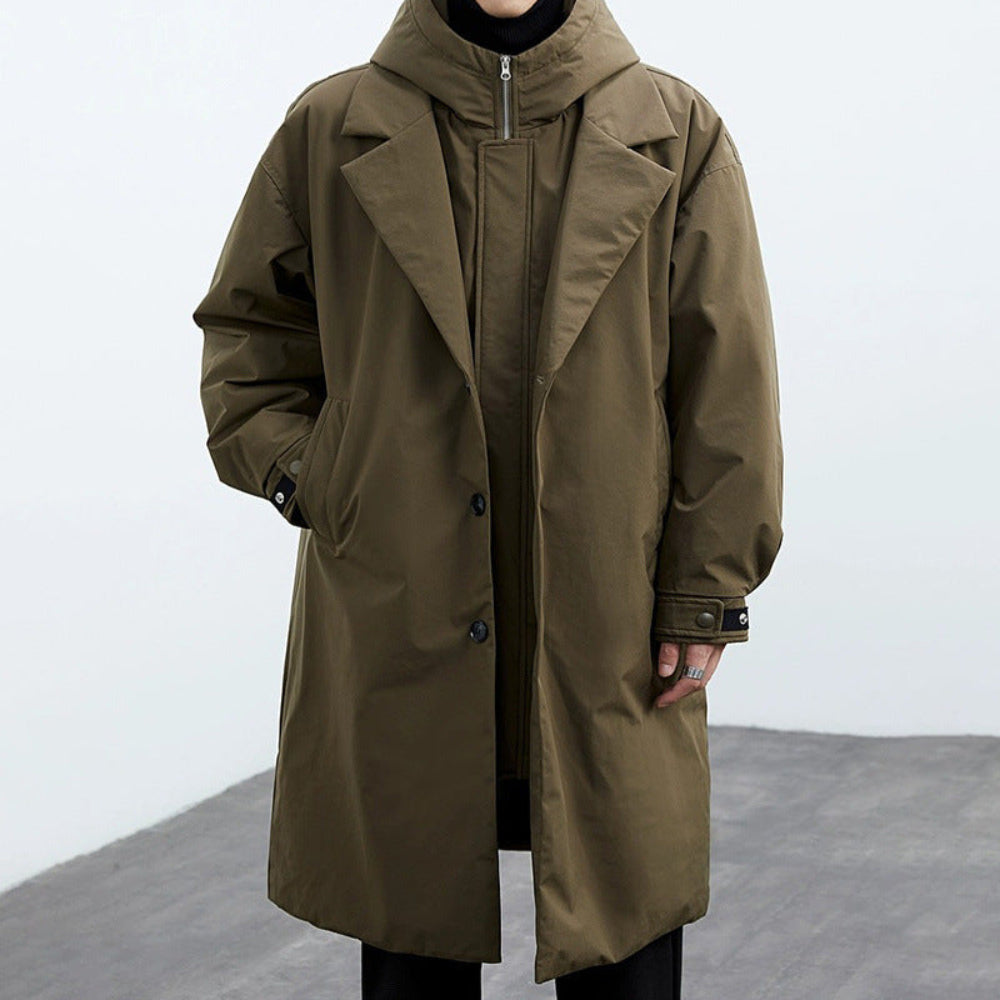 Heren lange trenchcoat - Waterdichte Warme Winterjas