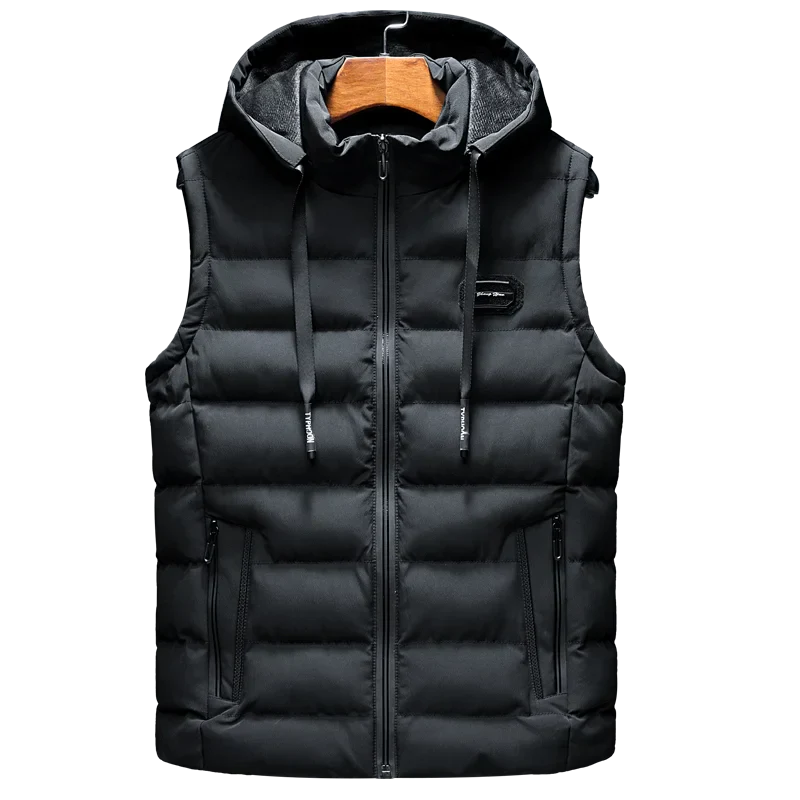 Heren Warme Winter Weste | Kap, Ritssluiting