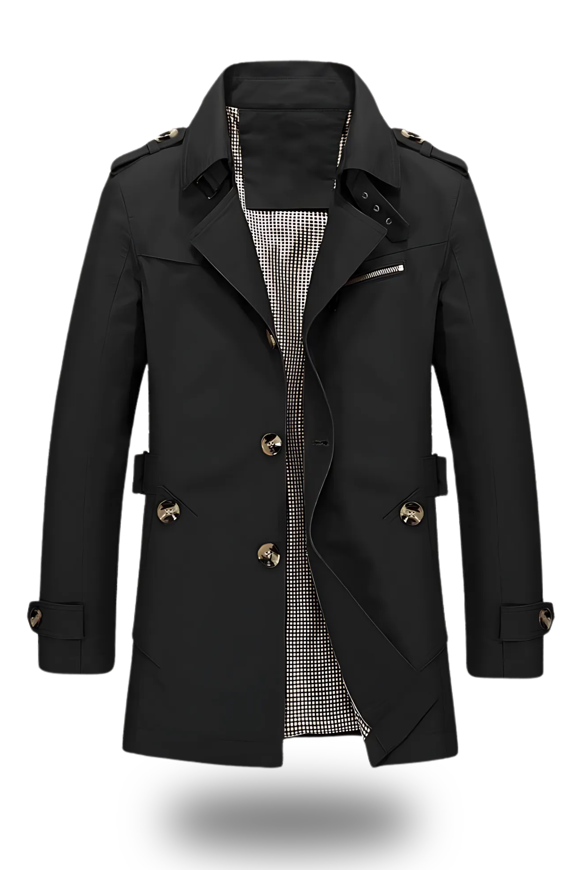 Heren Tussen Trenchcoat | Middellang, Met Reverskraag
