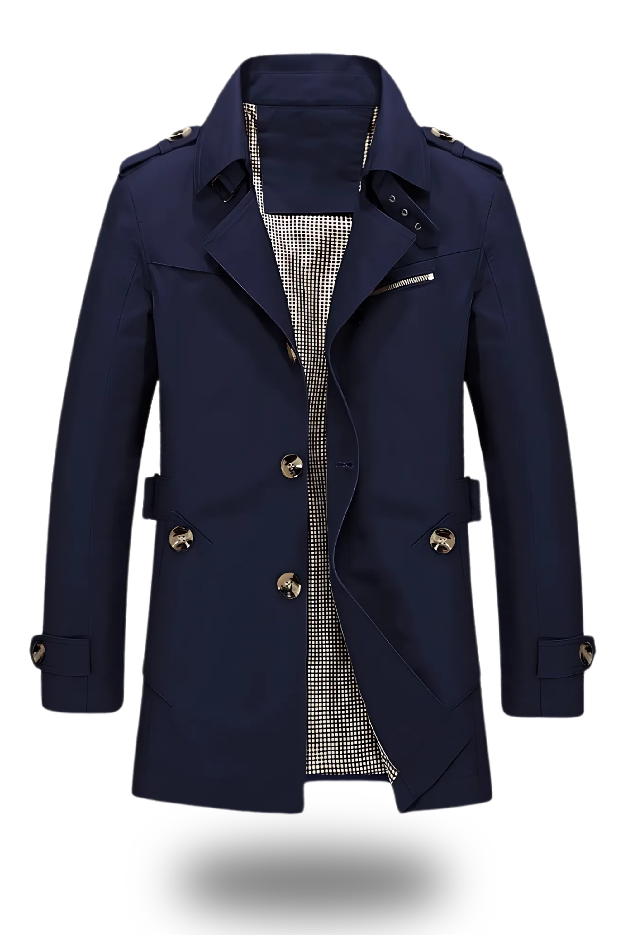 Heren Tussen Trenchcoat | Middellang, Met Reverskraag