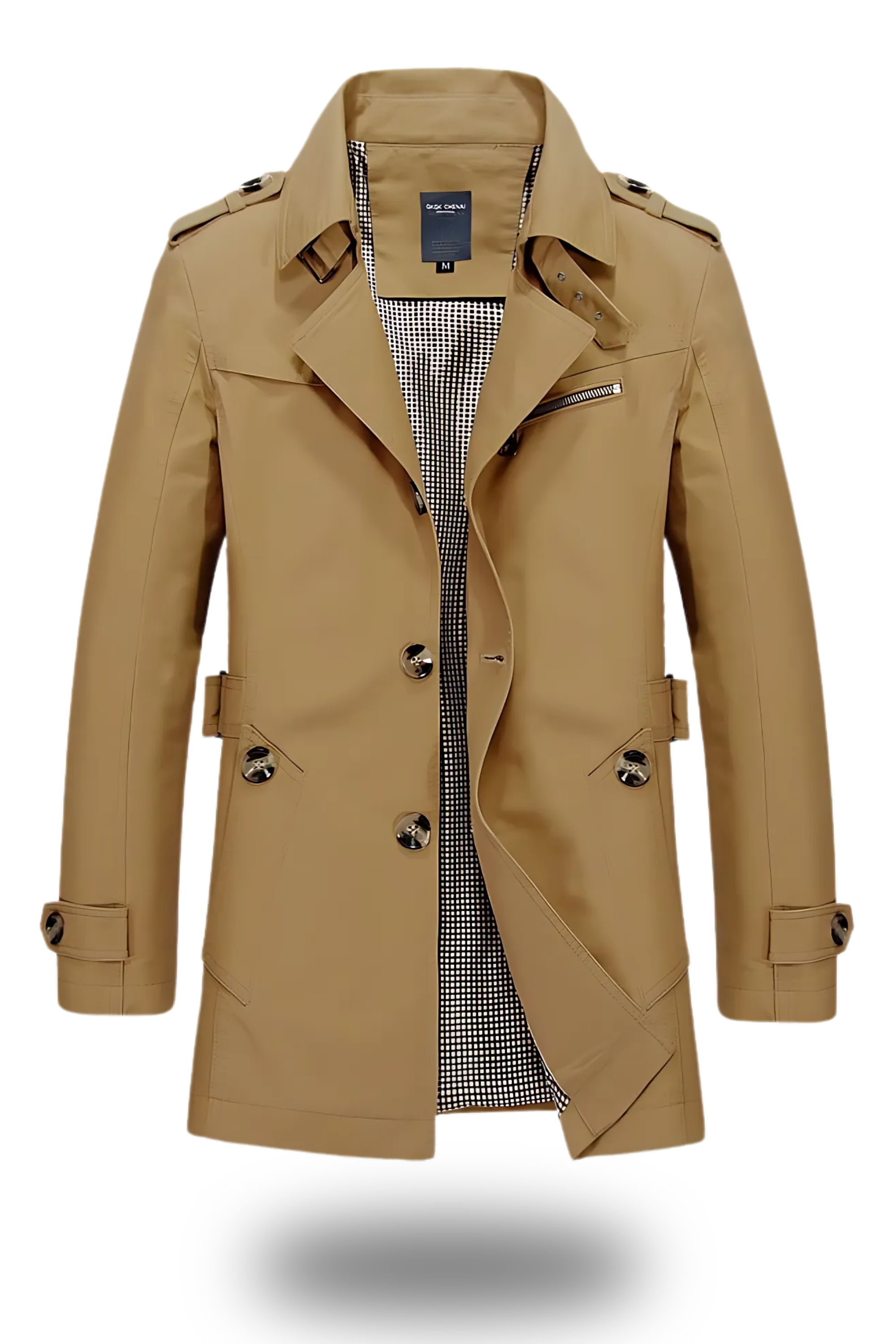Heren Tussen Trenchcoat | Middellang, Met Reverskraag
