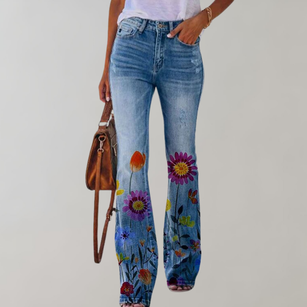 Dames Zomer Jeans | Lang, Gebloemd