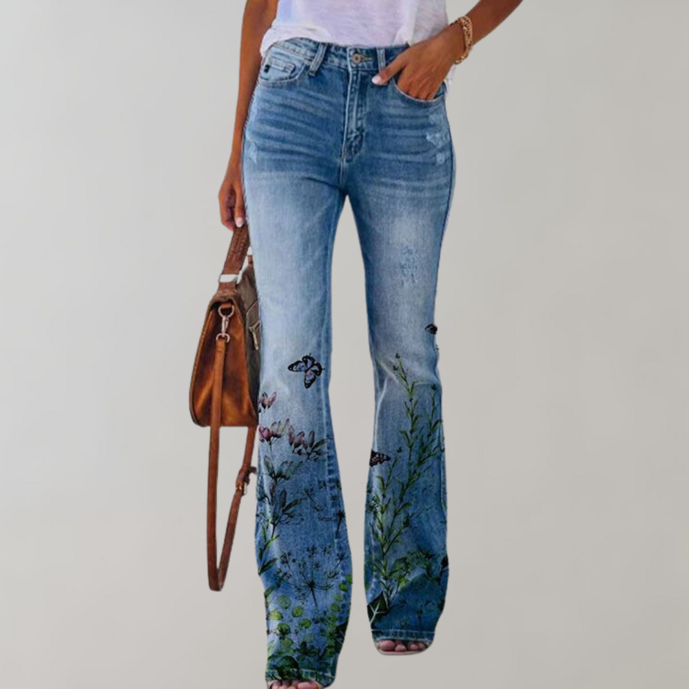 Dames Zomer Jeans | Lang, Gebloemd