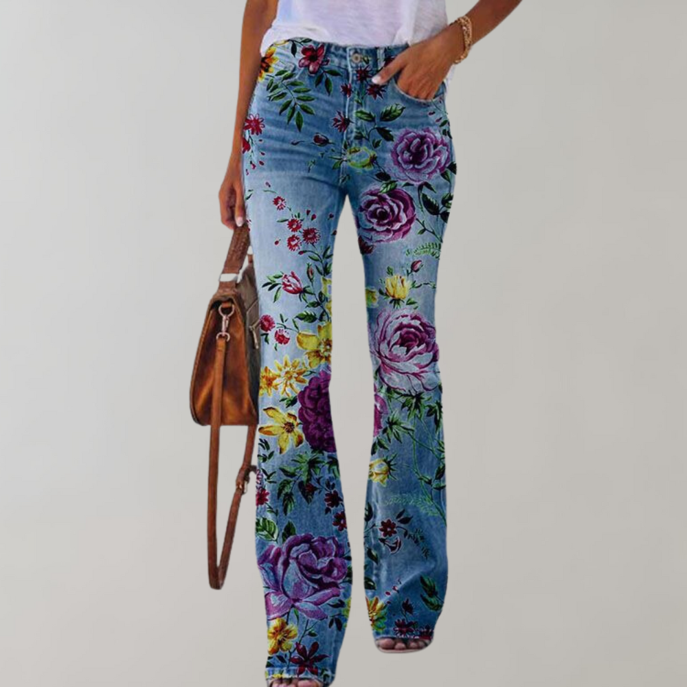 Dames Zomer Jeans | Lang, Gebloemd