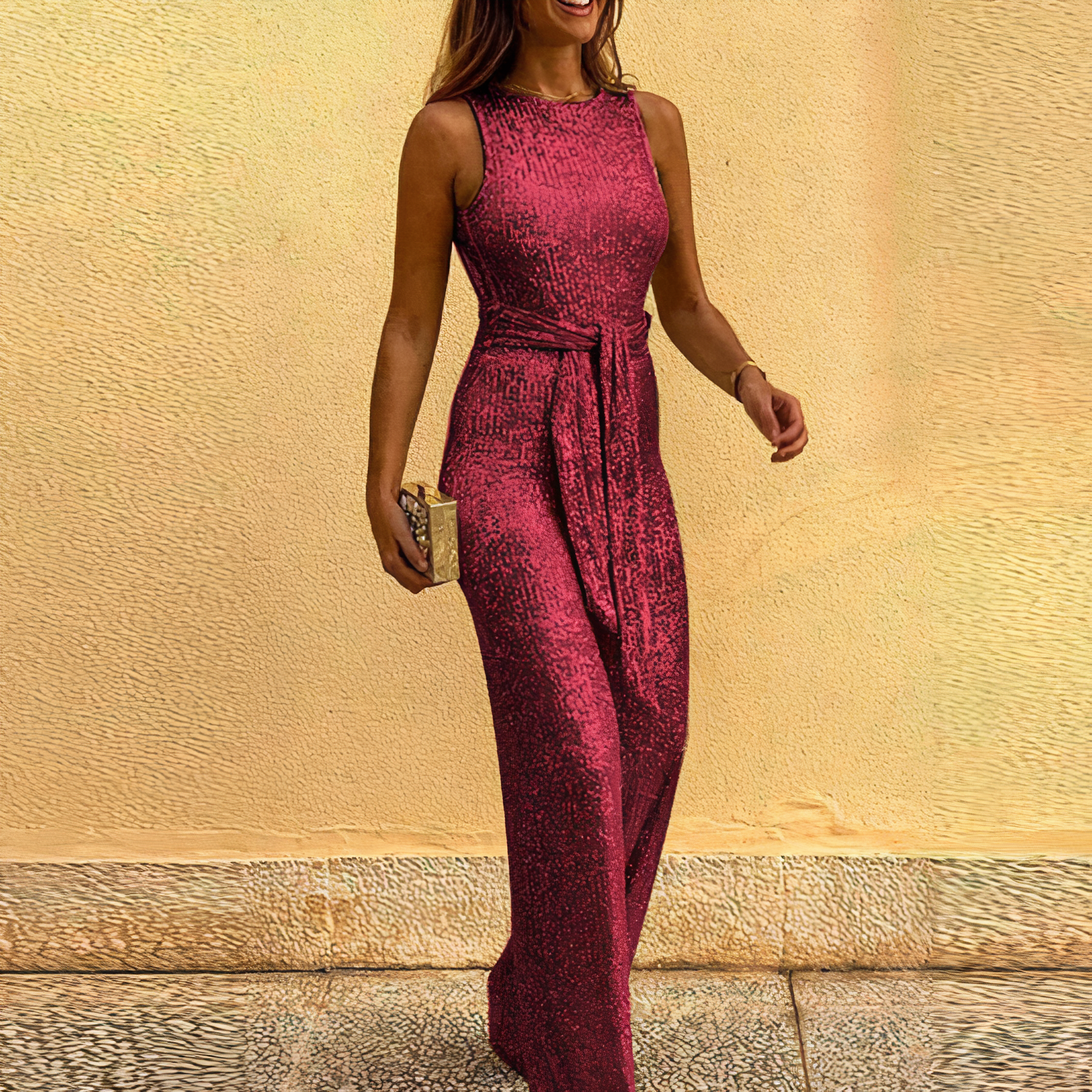 Dames glitter jumpsuit | Feestelijke gala uitstraling