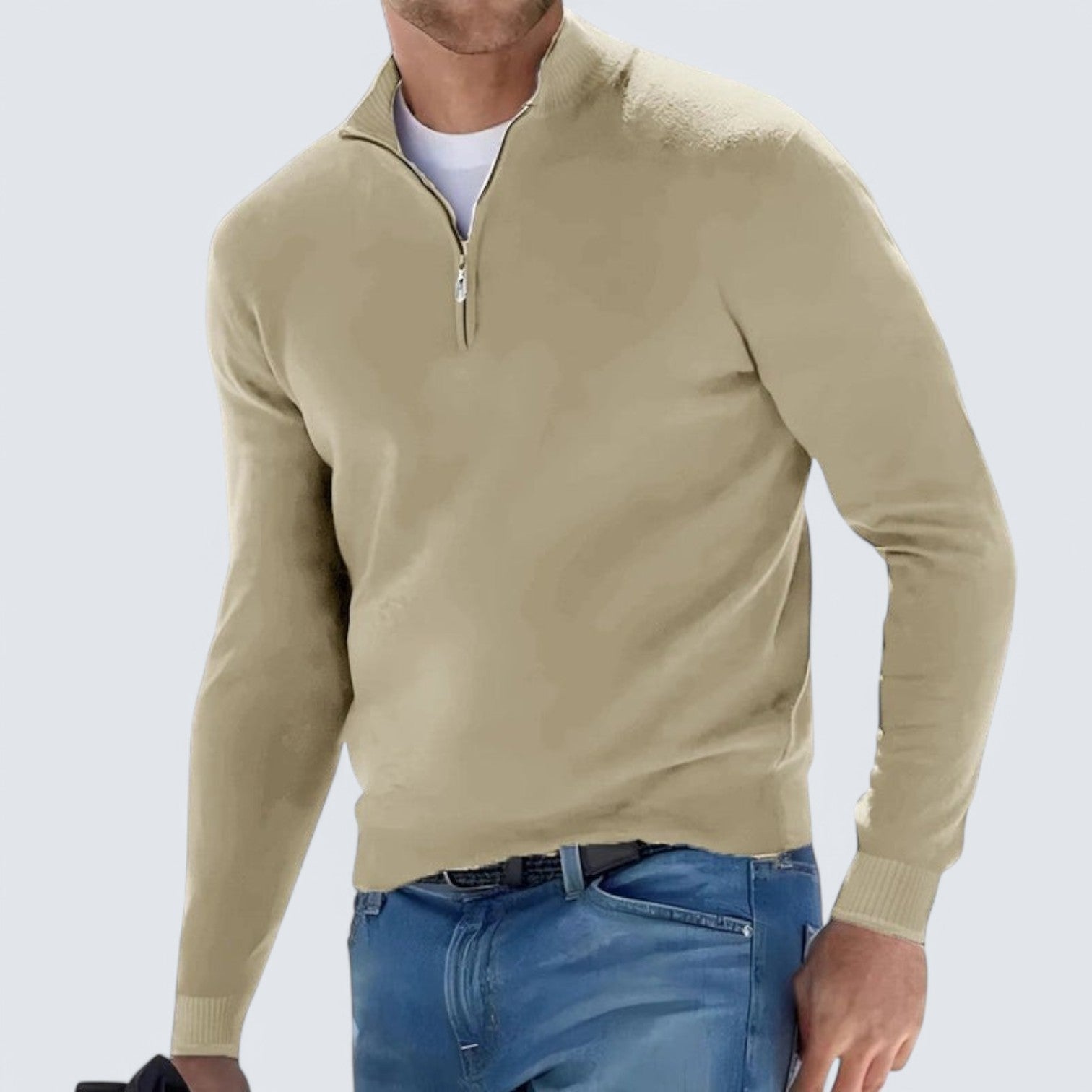 Heren Zipper Pullover | Korte Ritsstijl