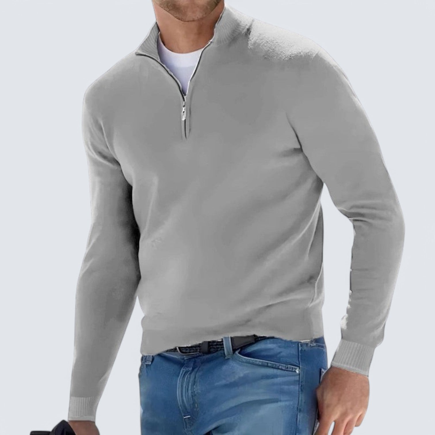 Heren Zipper Pullover | Korte Ritsstijl
