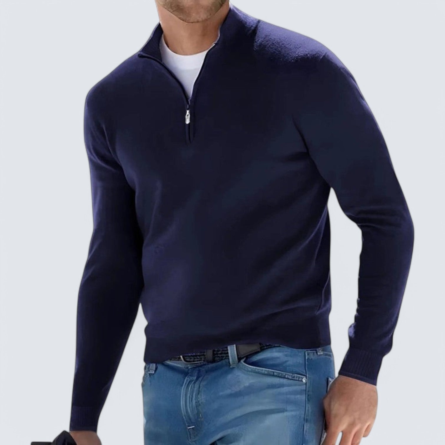 Heren Zipper Pullover | Korte Ritsstijl