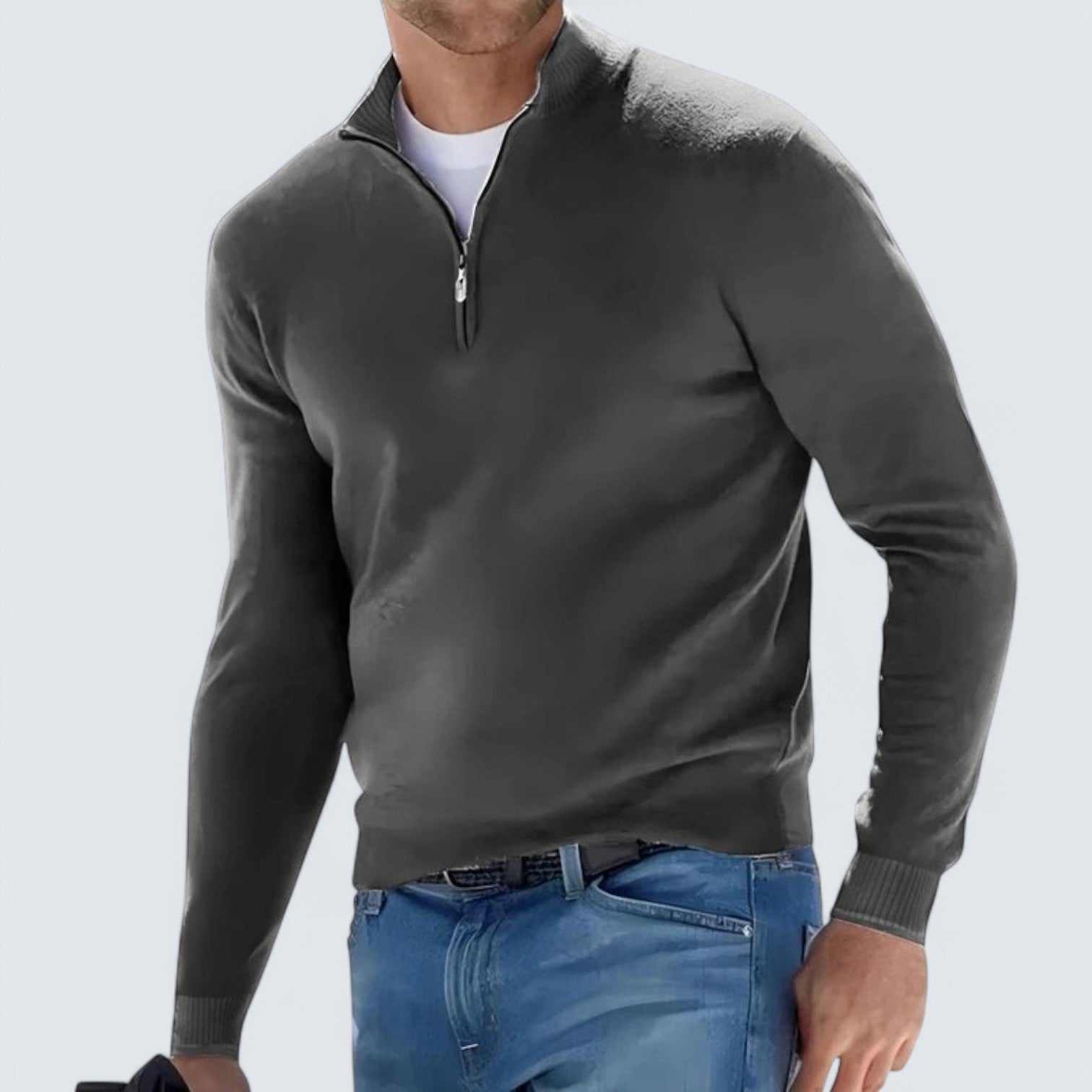Heren Zipper Pullover | Korte Ritsstijl
