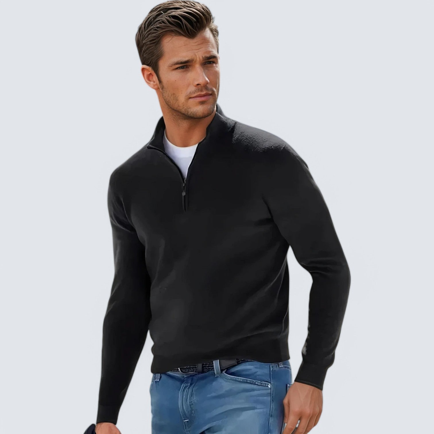 Heren Zipper Pullover | Korte Ritsstijl
