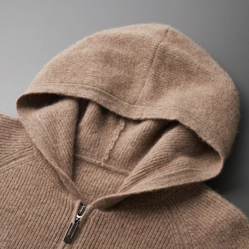 Heren Gebreide Herfst Hoodie | Ritssluiting, Kap