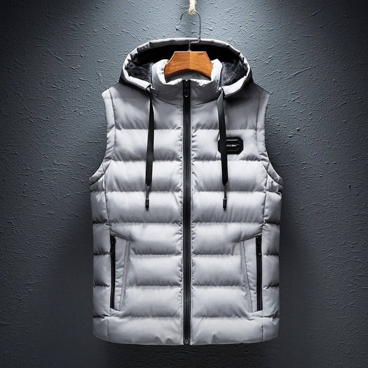 Max | Heren overgangsvest | Licht met capuchon