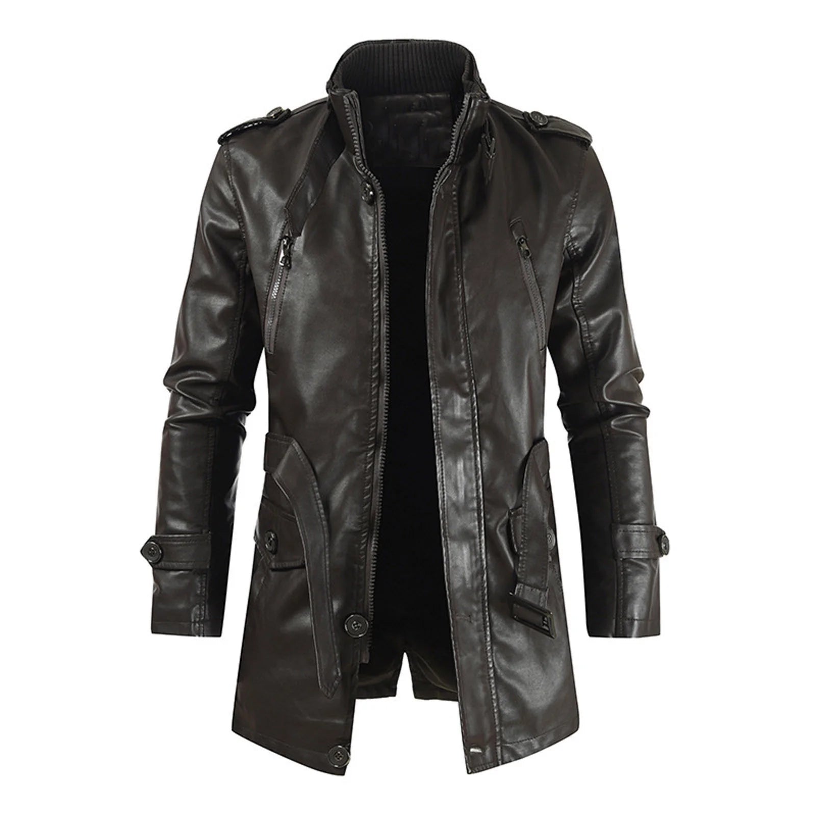 Heren Winter Trenchcoat | Lang, Imitatieleer