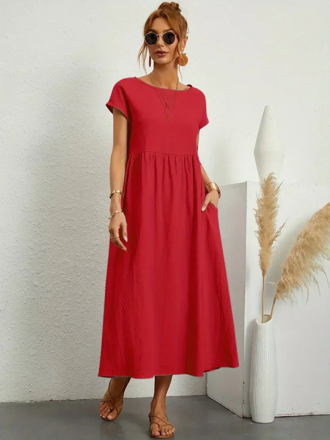 Sophie | Abito estivo elegante in lino per donne | Maxi