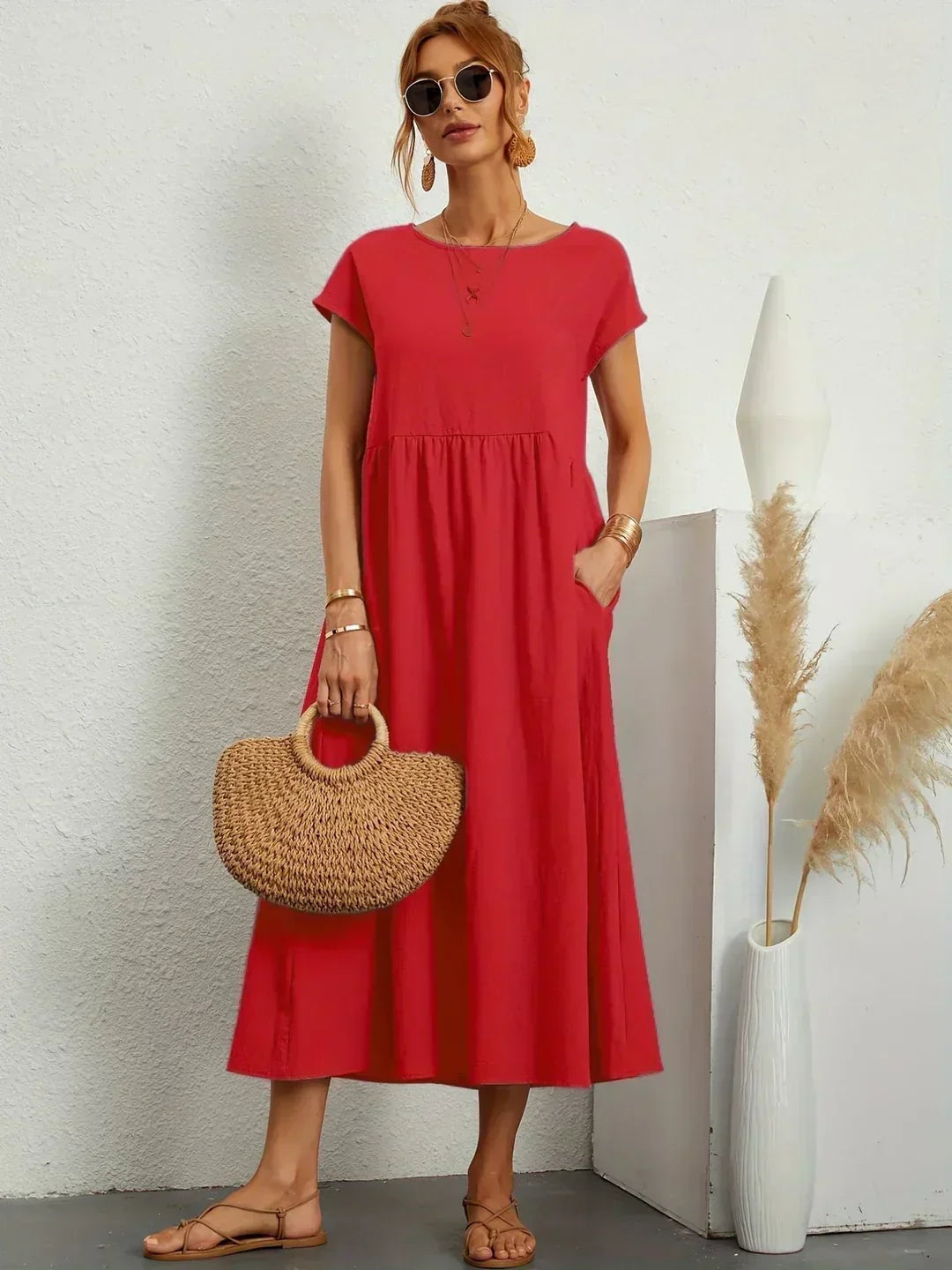 Sophie | Abito estivo elegante in lino per donne | Maxi