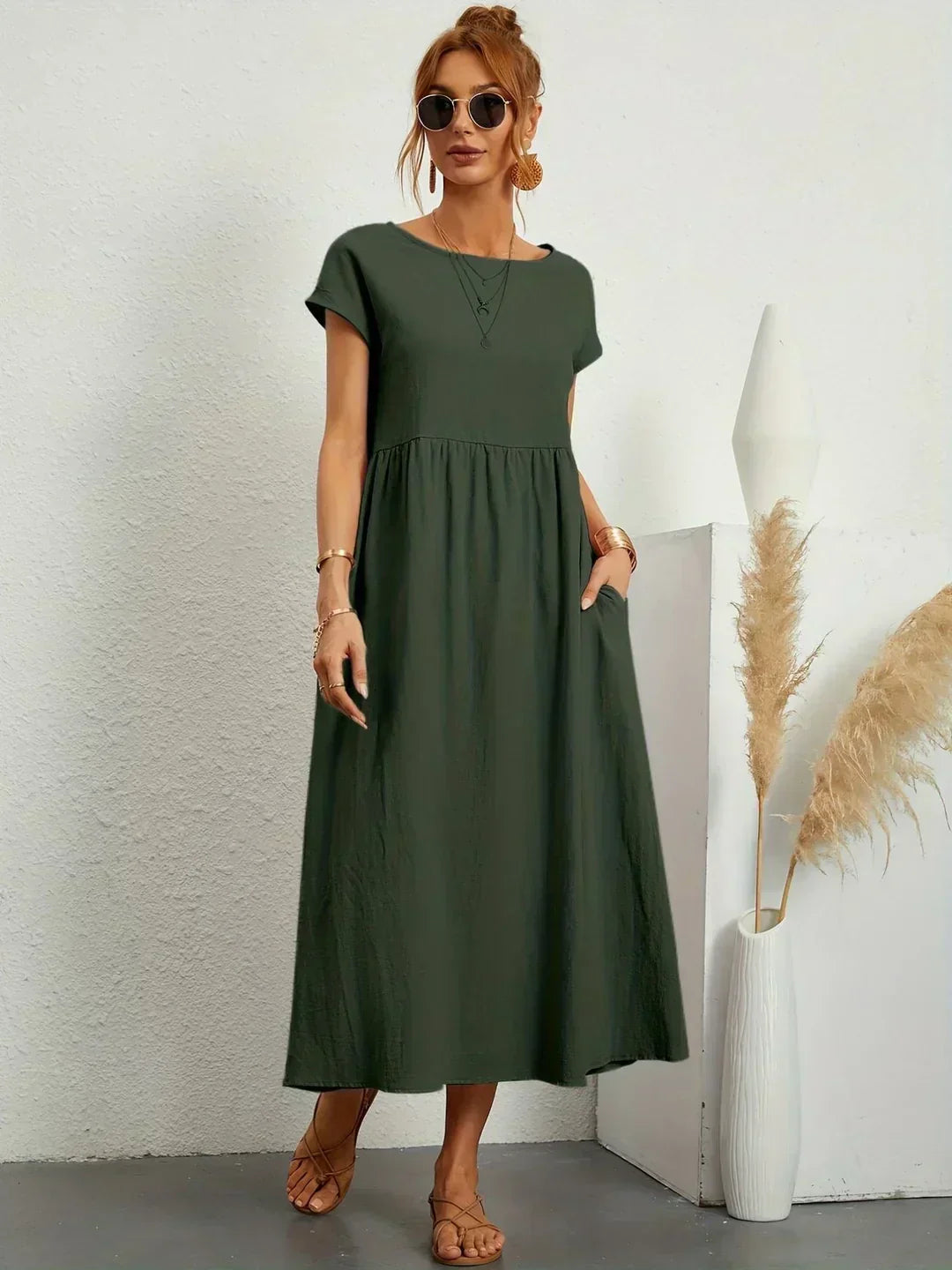 Sophie | Abito estivo elegante in lino per donne | Maxi