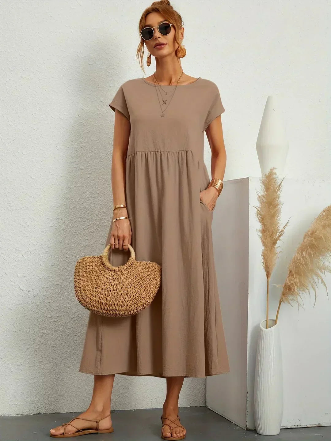 Sophie | Abito estivo elegante in lino per donne | Maxi