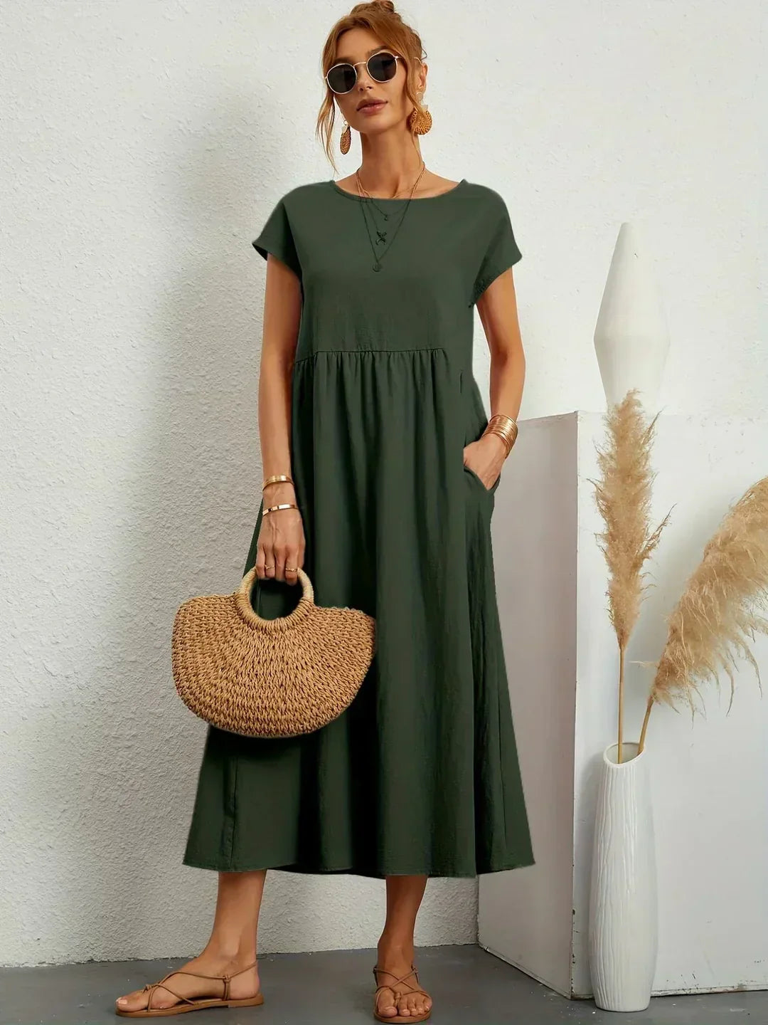 Sophie | Abito estivo elegante in lino per donne | Maxi