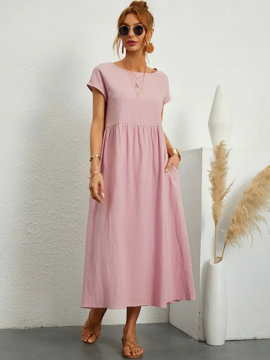 Sophie | Abito estivo elegante in lino per donne | Maxi