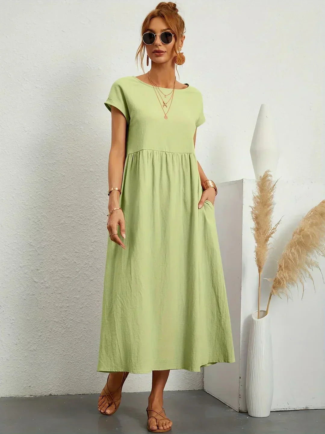 Sophie | Abito estivo elegante in lino per donne | Maxi