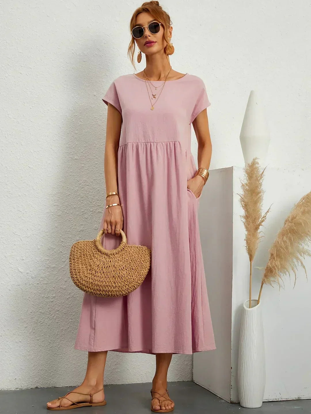 Sophie | Abito estivo elegante in lino per donne | Maxi