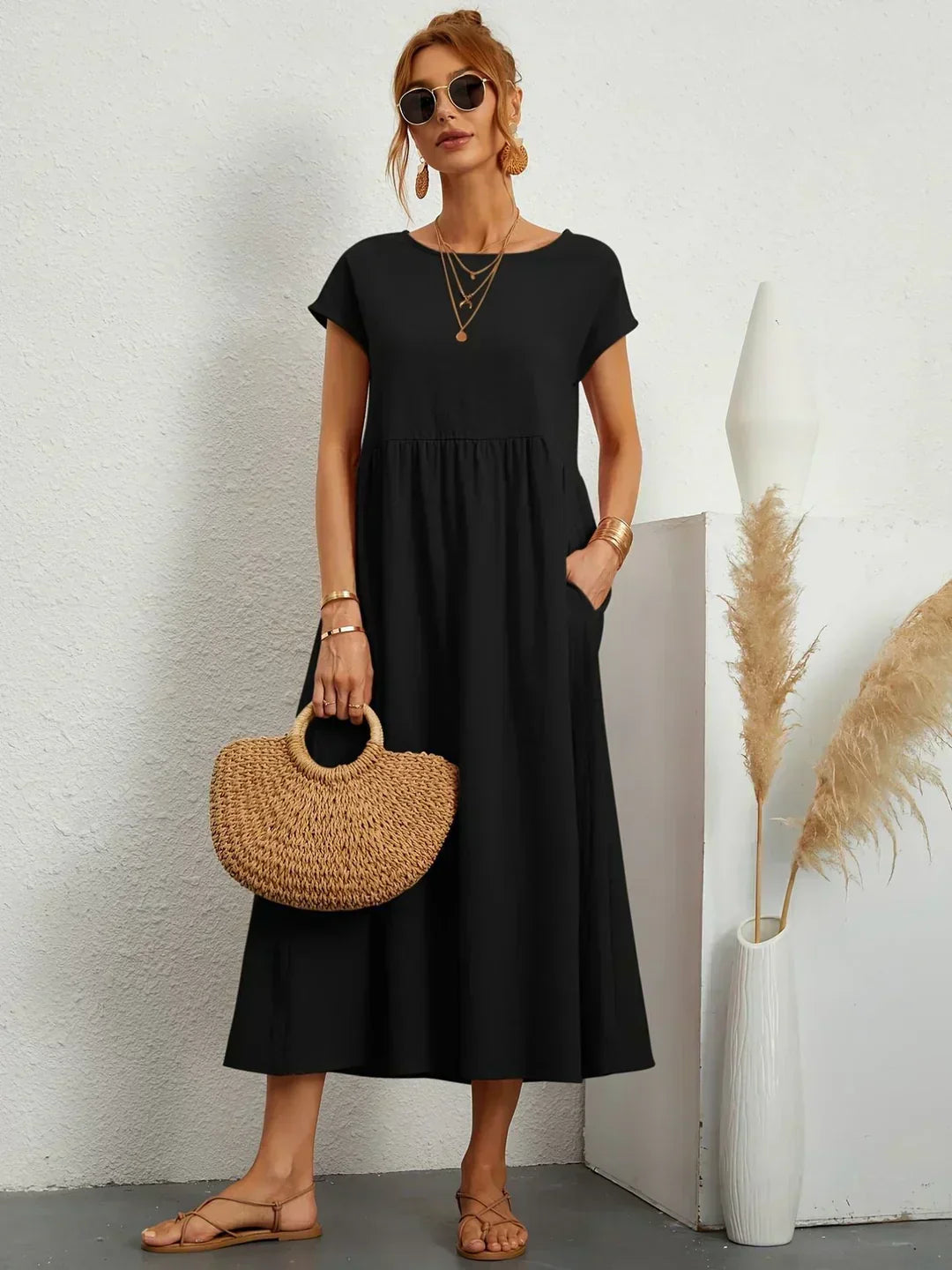 Sophie | Abito estivo elegante in lino per donne | Maxi
