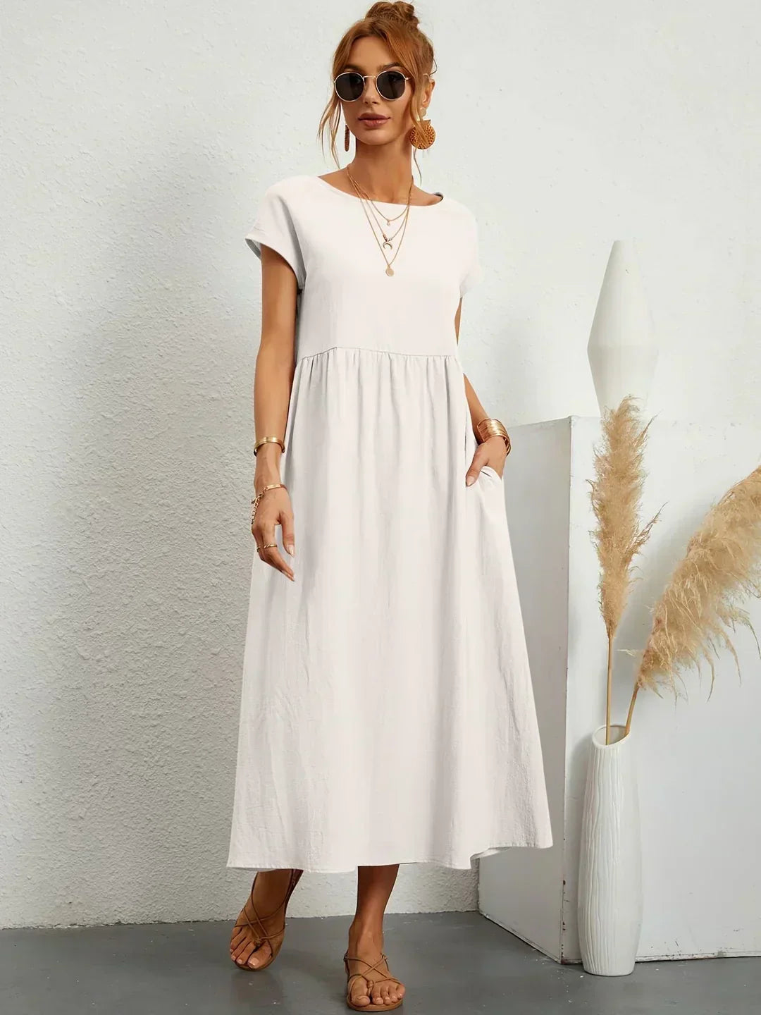 Sophie | Abito estivo elegante in lino per donne | Maxi